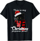 This Is My Christmas Pajama Shirt Funny Cat and Coffee Lover T-Shirt - T-Shirt | Black