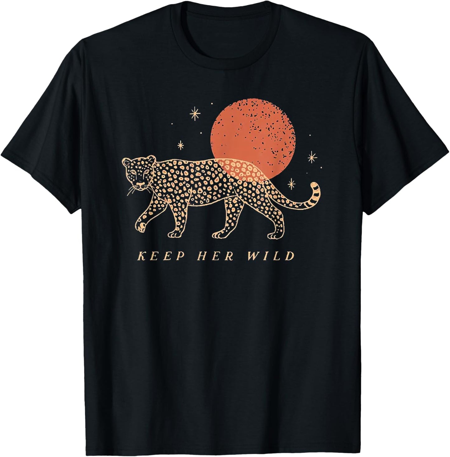 Keep Her Wild Panther Moon T-Shirt - T-Shirt | Black