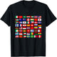 Flags of the Countries of the World Graphic Cool Designs T-Shirt - T-Shirt | Black