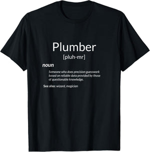 Funny Plumbing Plumber Definition T-Shirt - T-Shirt | Black
