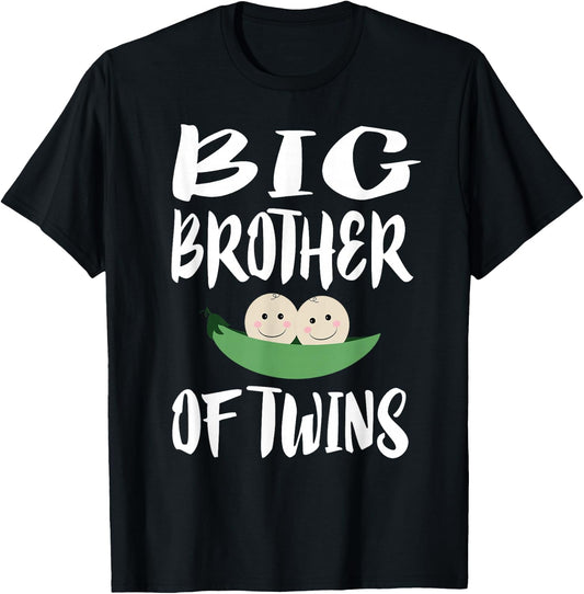 Big Brother Of Twins Older Brother Announcement T-Shirt - T-Shirt | Black