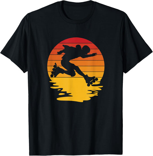 Retro Inline Skating Rollerblading T-Shirt - T-Shirt | Black