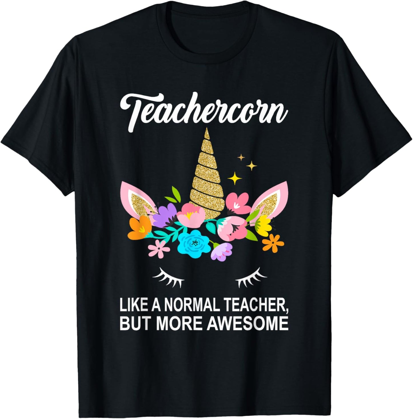 "Teachercorn" Cute Teacher T-Shirt - T-Shirt | Black