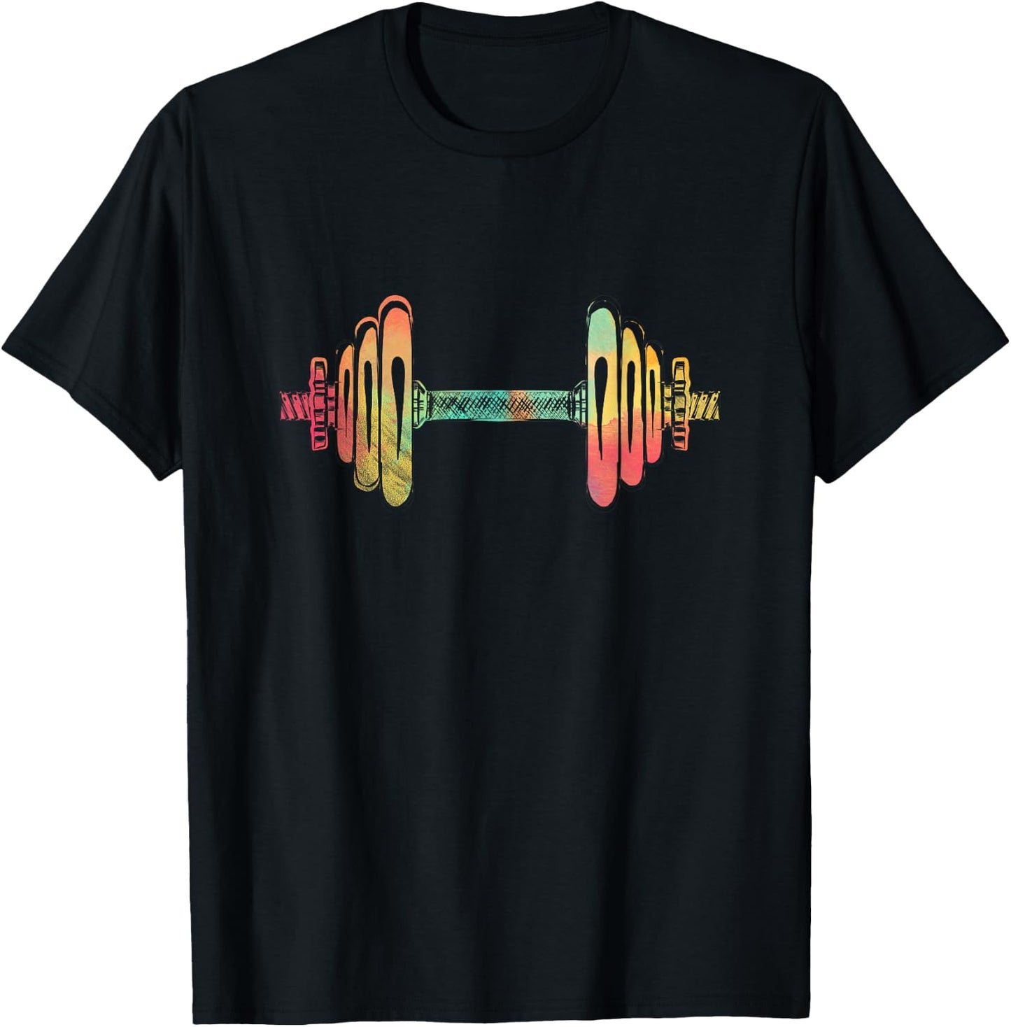 Workout Powerlifting Gifts Women Colorful Dumbbell T-Shirt - T-Shirt | Black
