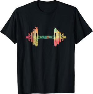 Workout Powerlifting Gifts Women Colorful Dumbbell T-Shirt - T-Shirt | Black