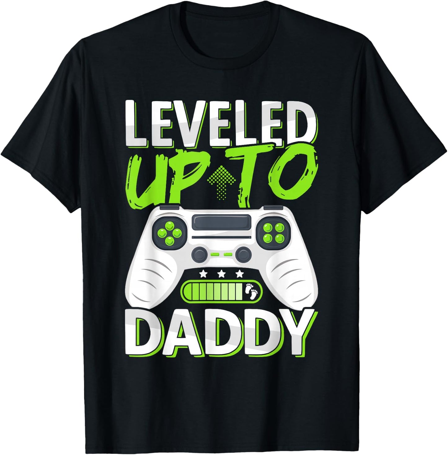 Leveled Up To Daddy | Future Dad Soon To Be Daddy Loading T-Shirt - T-Shirt | Black