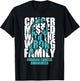Ovarian Cancer Messed With The Wrong Family Teal Ribbon Gift T-Shirt - T-Shirt | Black