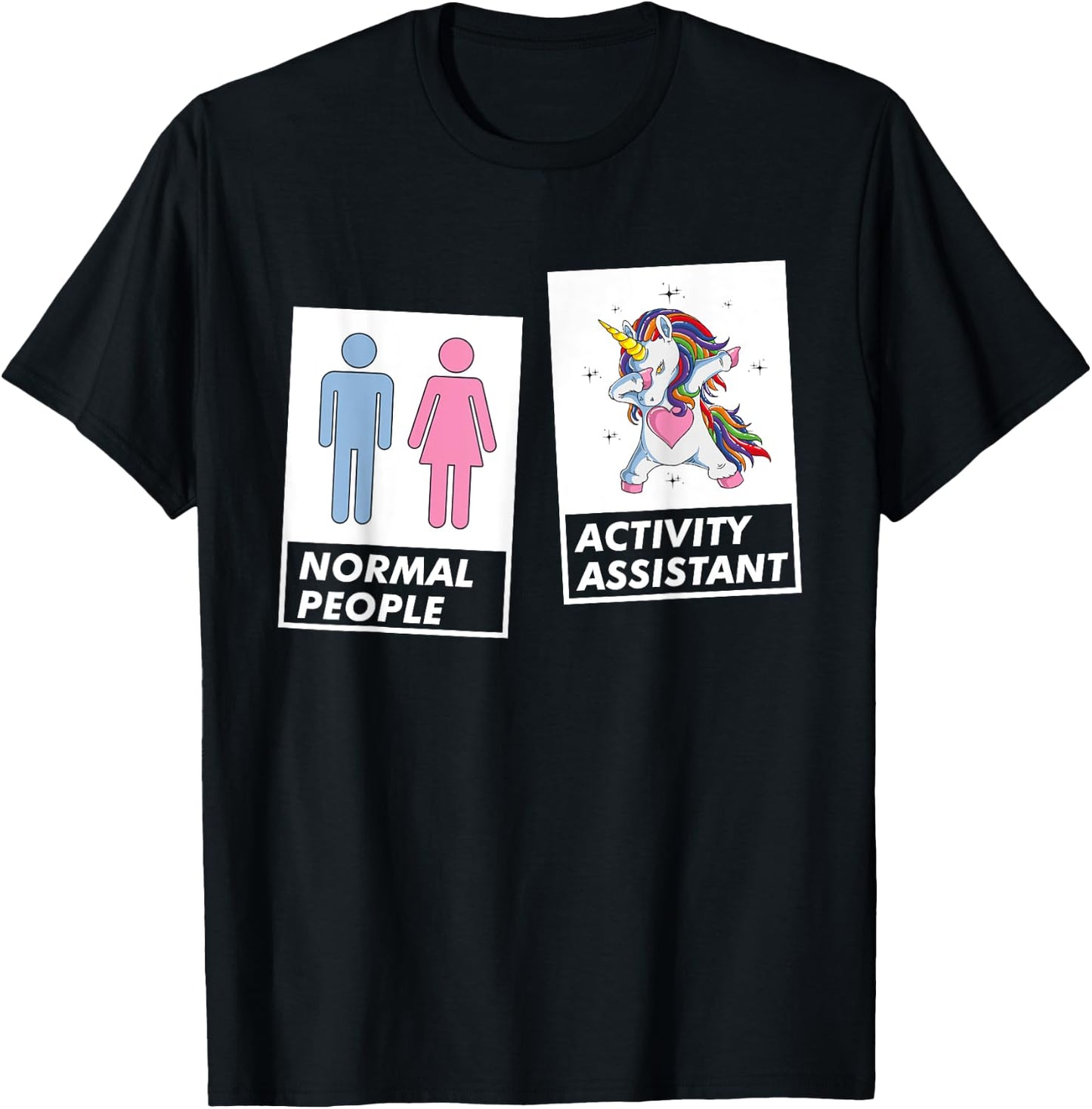 Dabbing Unicorn Activity Assistant Coordinator Professional T-Shirt - T-Shirt | Black