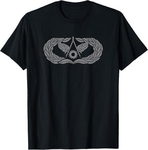 Military Civil Engineer Badge T-Shirt - T-Shirt | Black