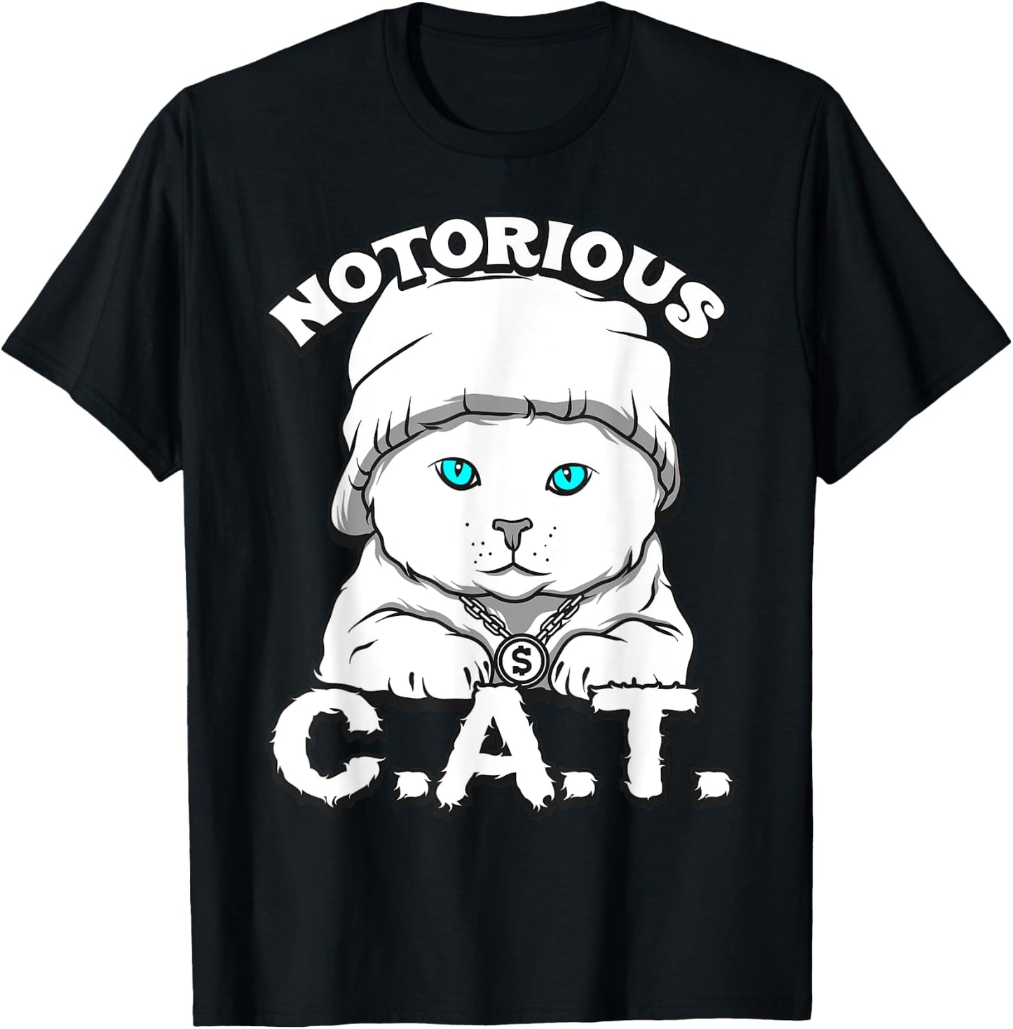 Notorious C.A.T. Cool and Funny Cat Men Women Girls Kids T-Shirt - T-Shirt | Black
