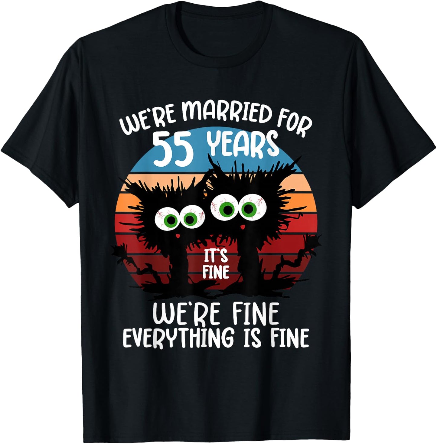 Emerald Wedding We're Married for 55 Years T-Shirt - T-Shirt | Black