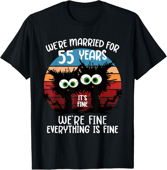 Emerald Wedding We're Married for 55 Years T-Shirt - T-Shirt | Black