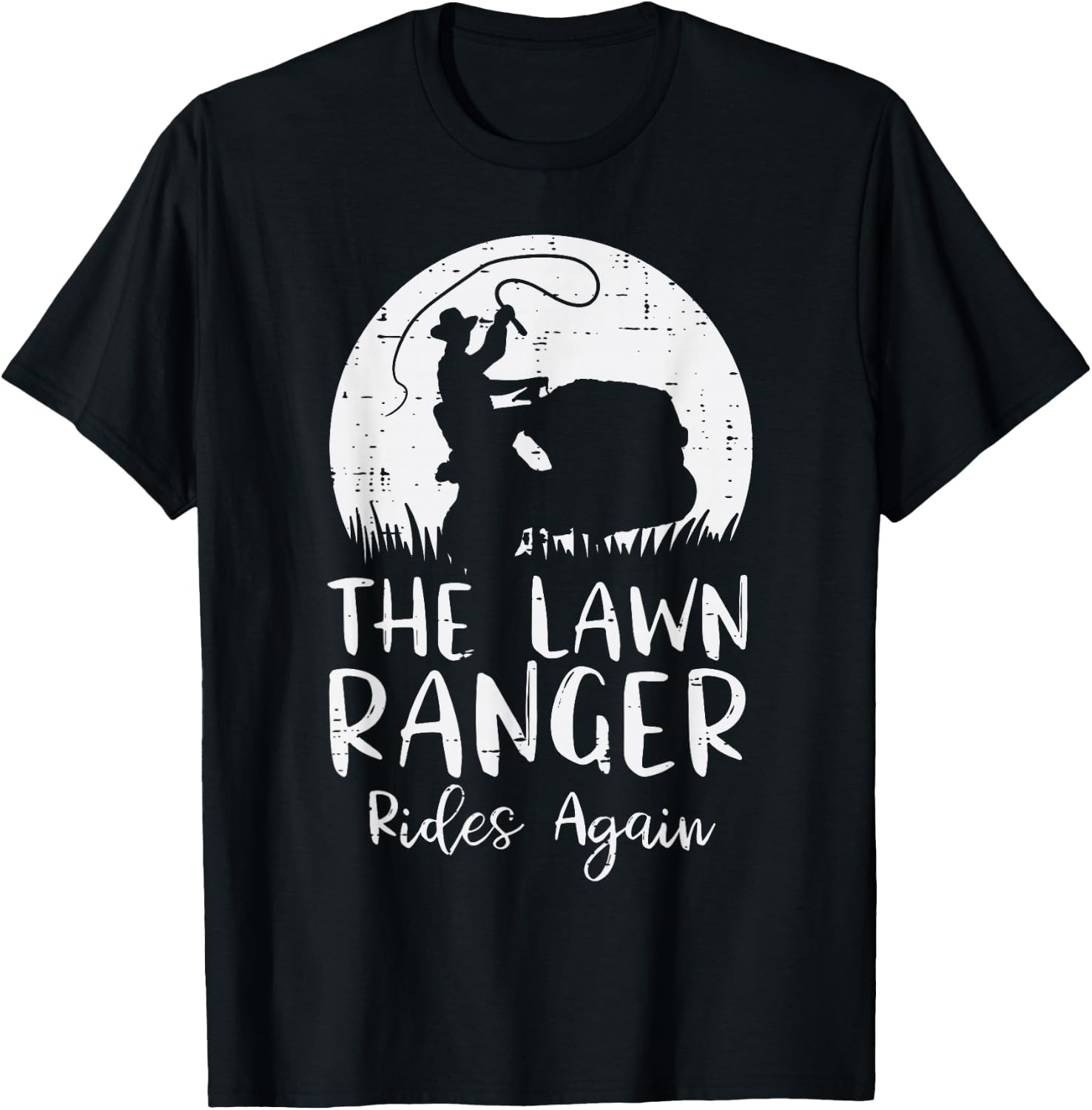 Lawn Ranger Rides Again Funny Mowing Mower Gardening Men T-Shirt - T-Shirt | Black