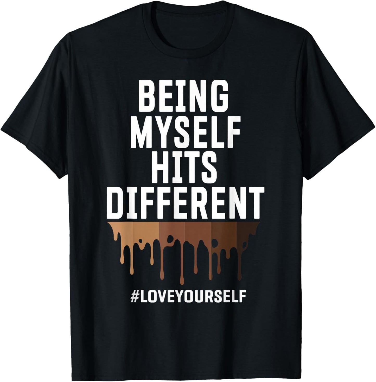 Hits Different Positive Affirmation Quotes Melanin Goddess T-Shirt - T-Shirt | Black