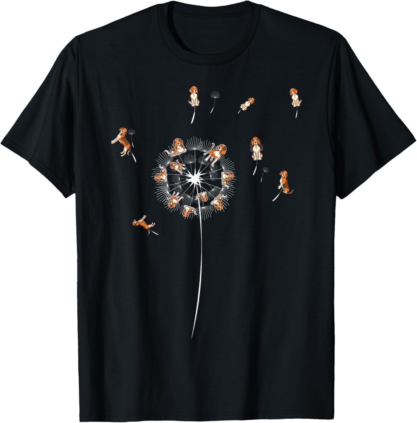 Dog Owner Animal Pet Owner Dog Lover Dandelion Funny Beagle Men Women Kids T-Shirt - T-Shirt | Black