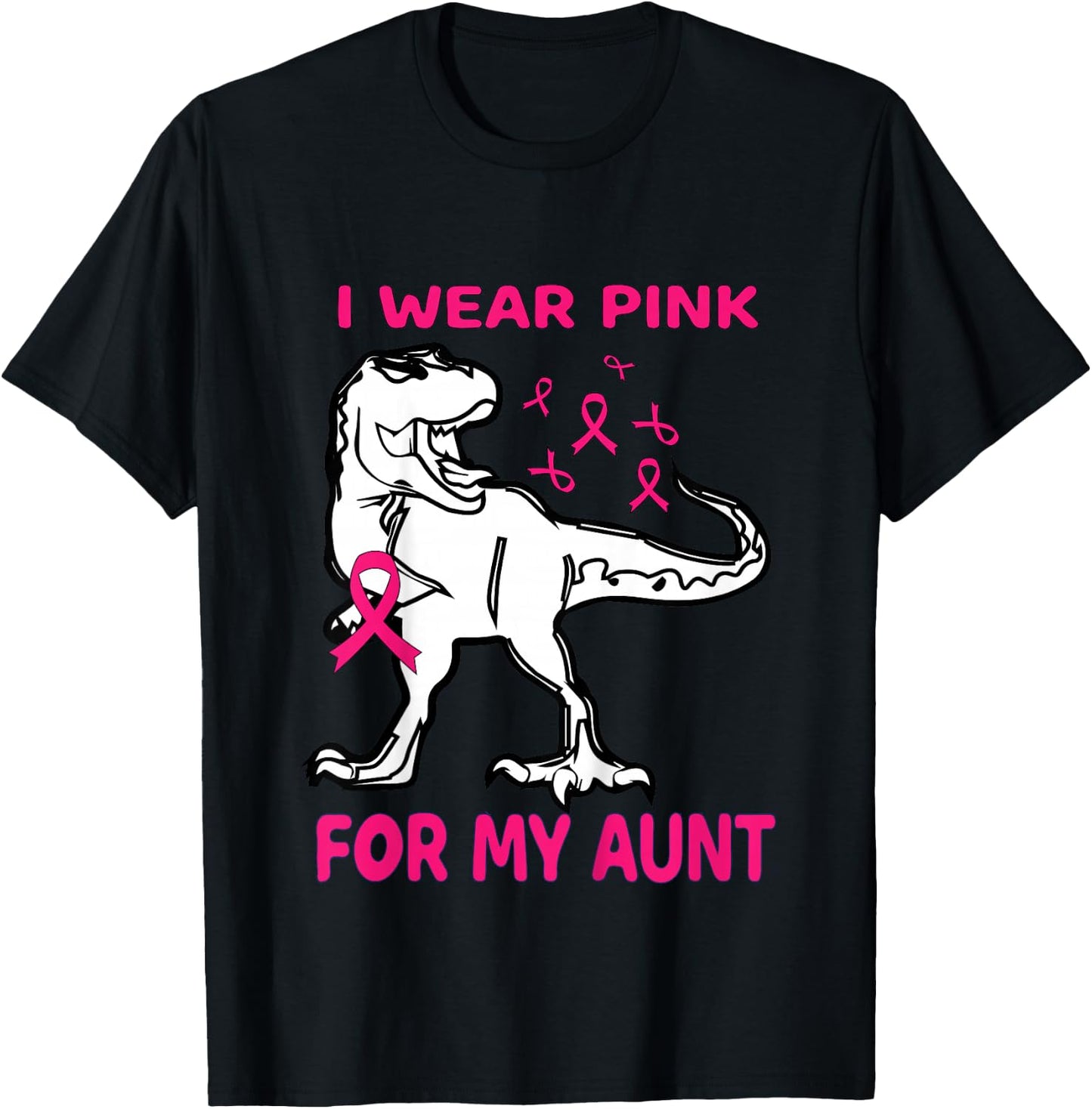 Kids I Wear Pink For My Aunt Breast Cancer Awareness Toddler T-Shirt - T-Shirt | Black