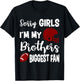 American Football Sister Biggest Fan Little Sister Gift T-Shirt - T-Shirt | Black