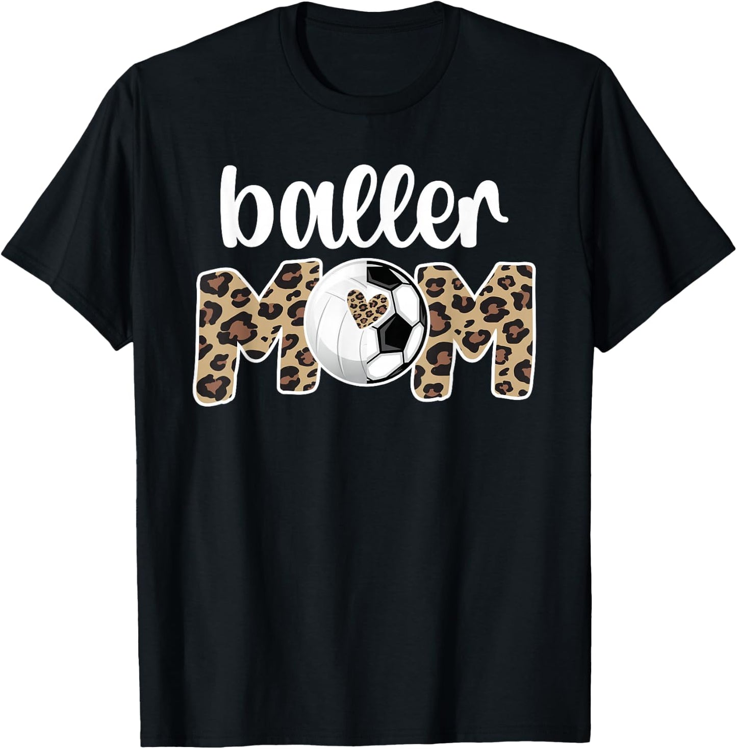 Baller Mom Proud Volleyball Soccer Player Mother T-Shirt - T-Shirt | Black