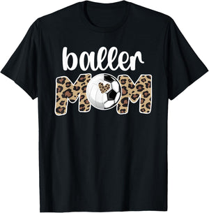 Baller Mom Proud Volleyball Soccer Player Mother T-Shirt - T-Shirt | Black