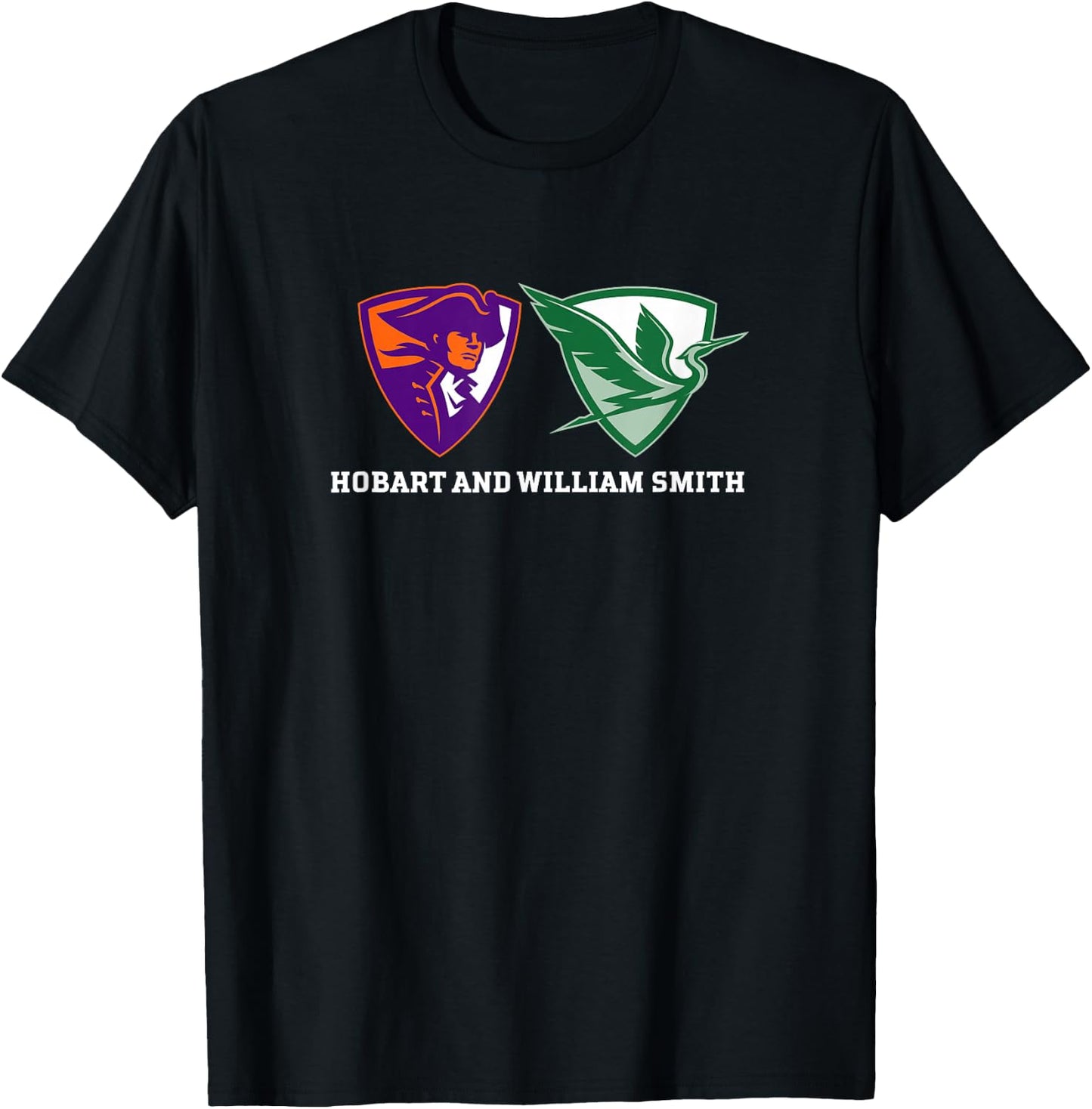 Hobart & William Smith Colleges Combined Logo Mark HWSC T-Shirt - T-Shirt | Black