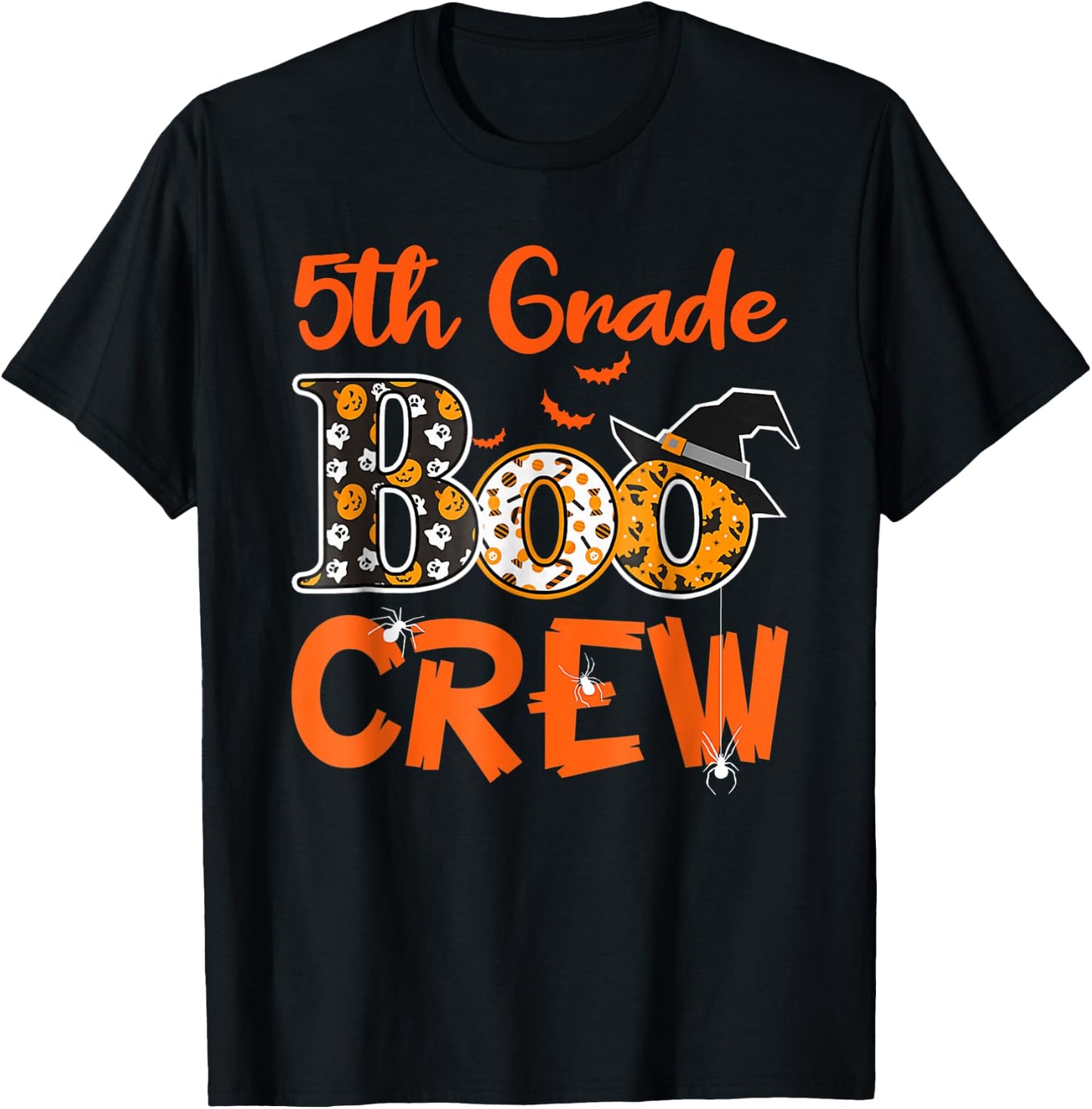5th Grade Boo Crew Halloween Gifts Teachers Students Costume T-Shirt - T-Shirt | Black