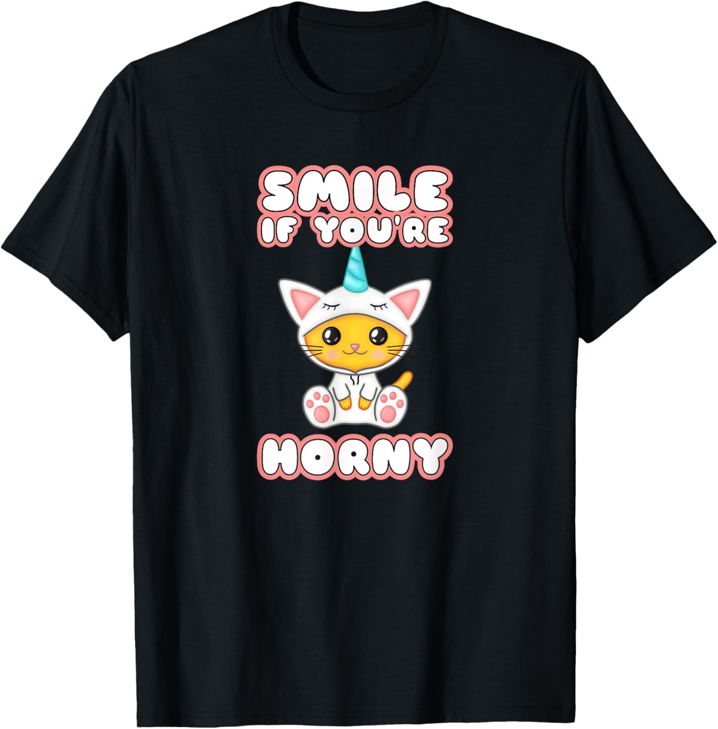 Smile if Horny Little Space DDLG Clothes BSDM Submissive Sex T-Shirt - T-Shirt | Black