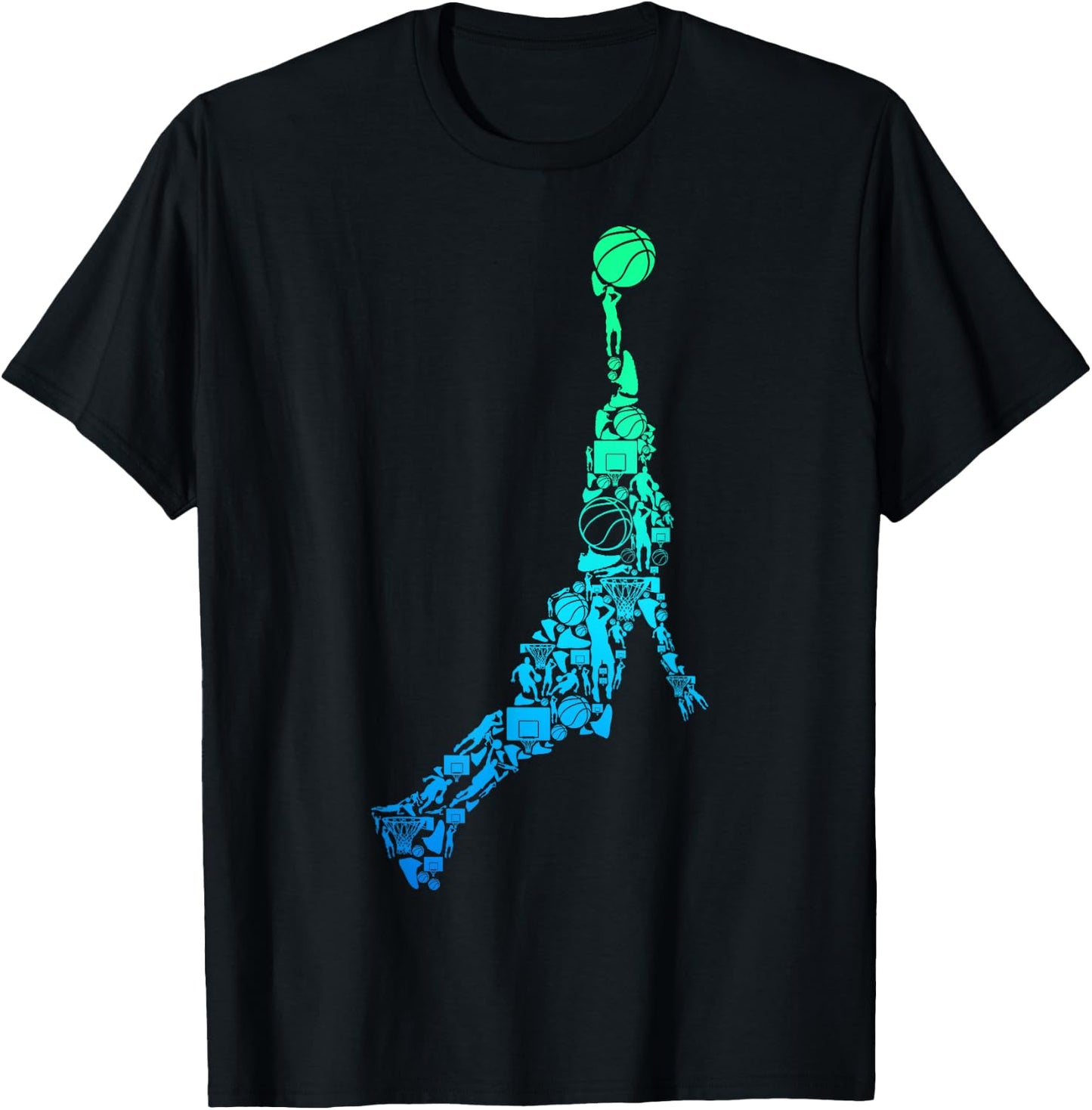 Basketball Basketball Dunking Boys Men Children T-Shirt - T-Shirt | Black