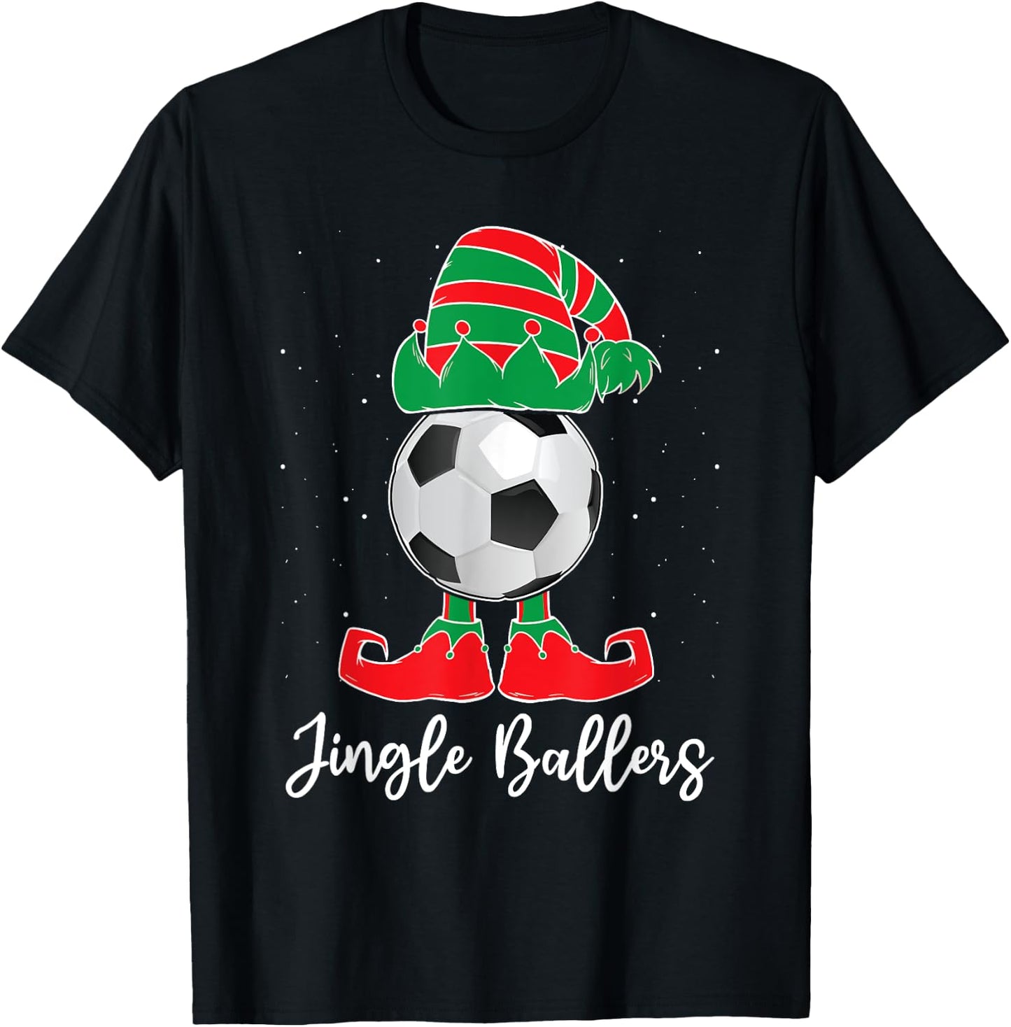 Jingle Ballers Christmas Soccer Ball Xmas Elf Squad Holiday T-Shirt - T-Shirt | Black