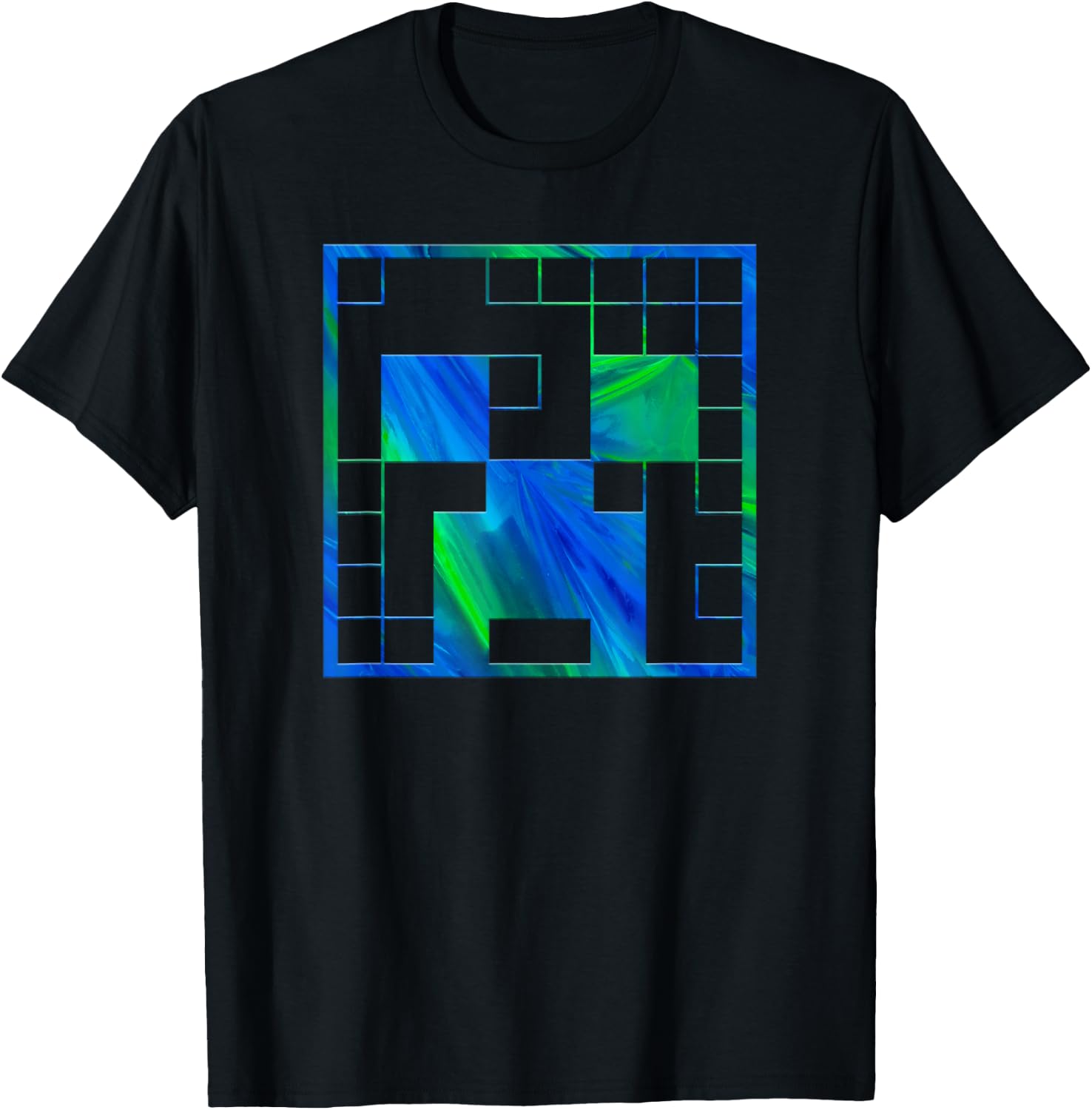 Minecraft Creeper Tie Dye Big Face T-Shirt - T-Shirt | Black