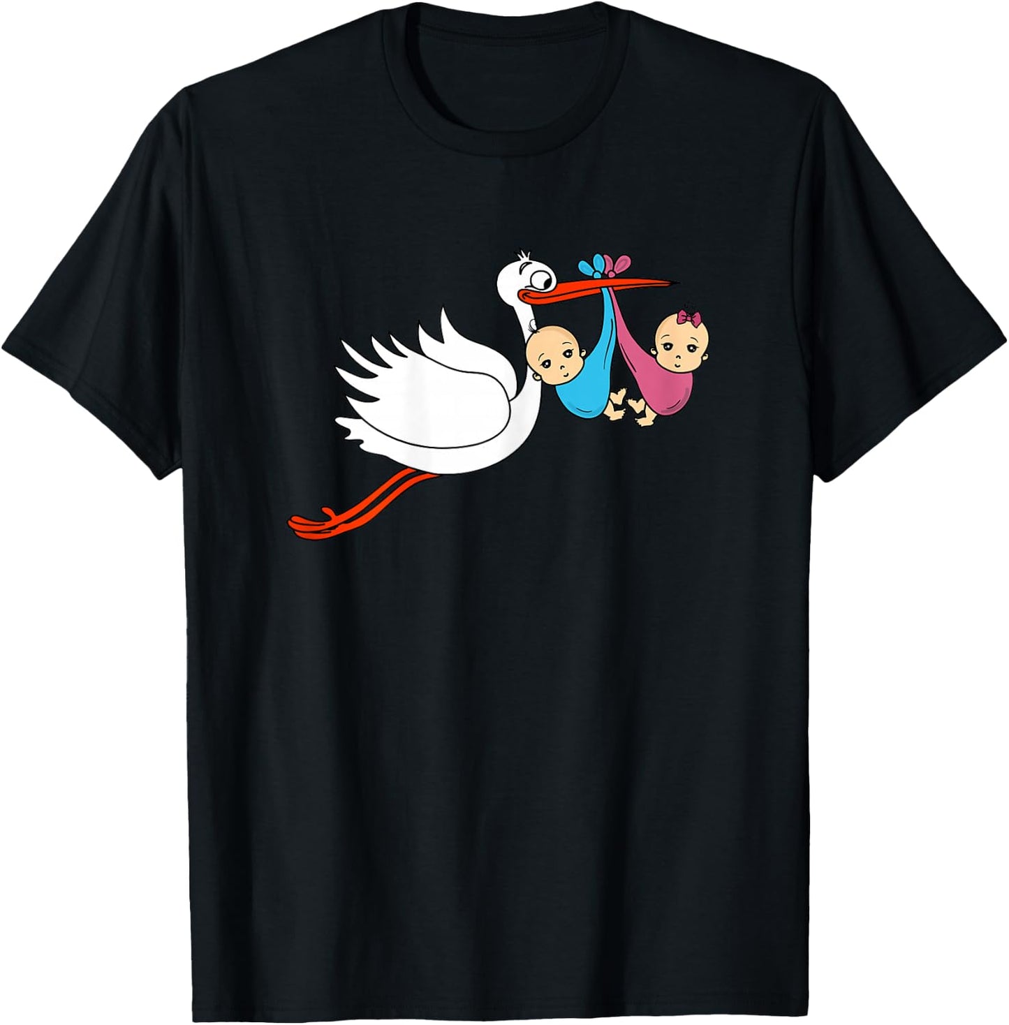 Pregnant Funny Mother Baby Twins Boy Girl T-Shirt - T-Shirt | Black
