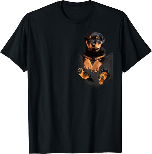 Funny Rottweiler in Your Pocket for Rott, Rottie Lovers T-Shirt - T-Shirt | Black