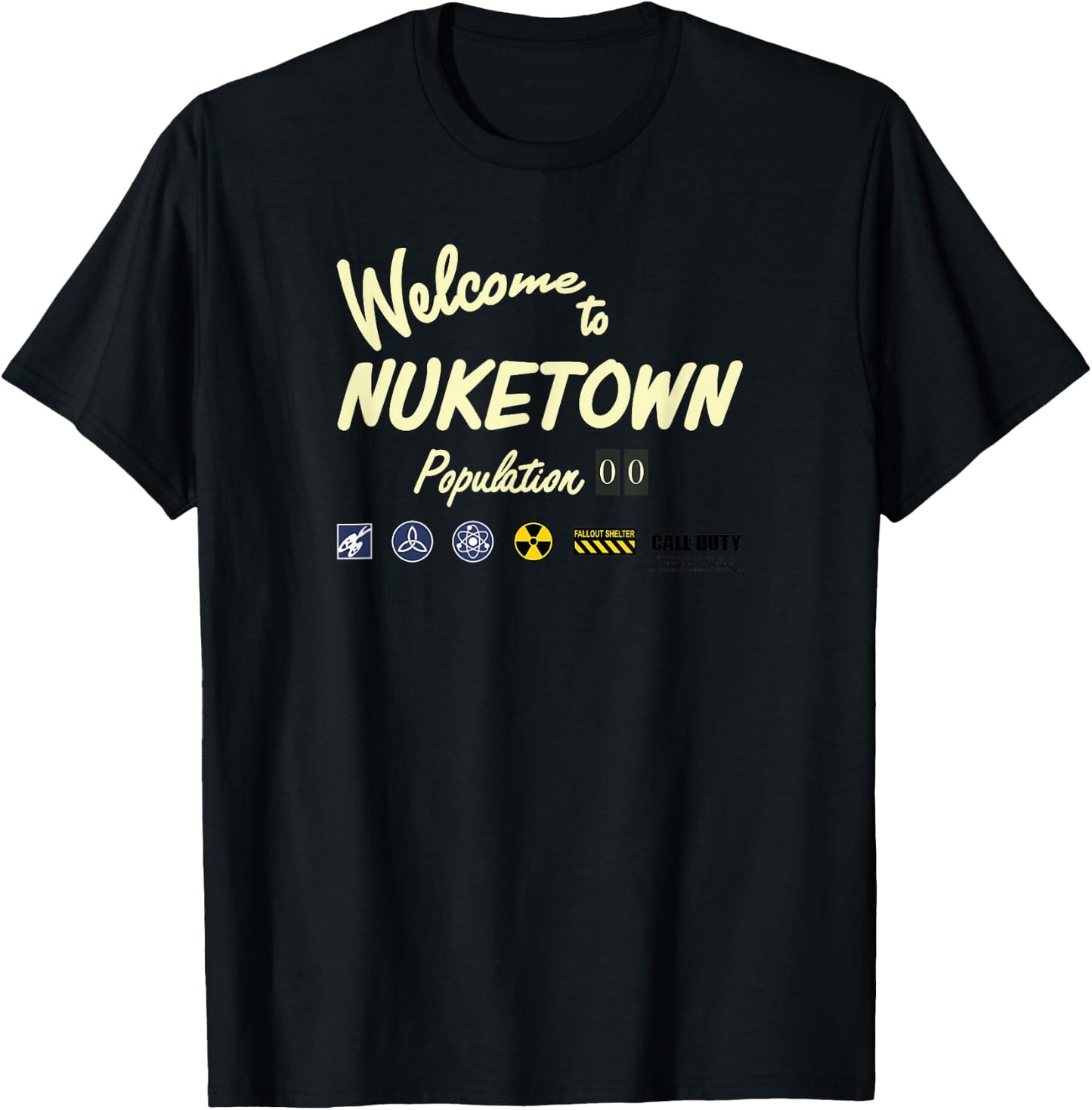 Call of Duty Nuketown Welcome Sign T-Shirt - T-Shirt | Black