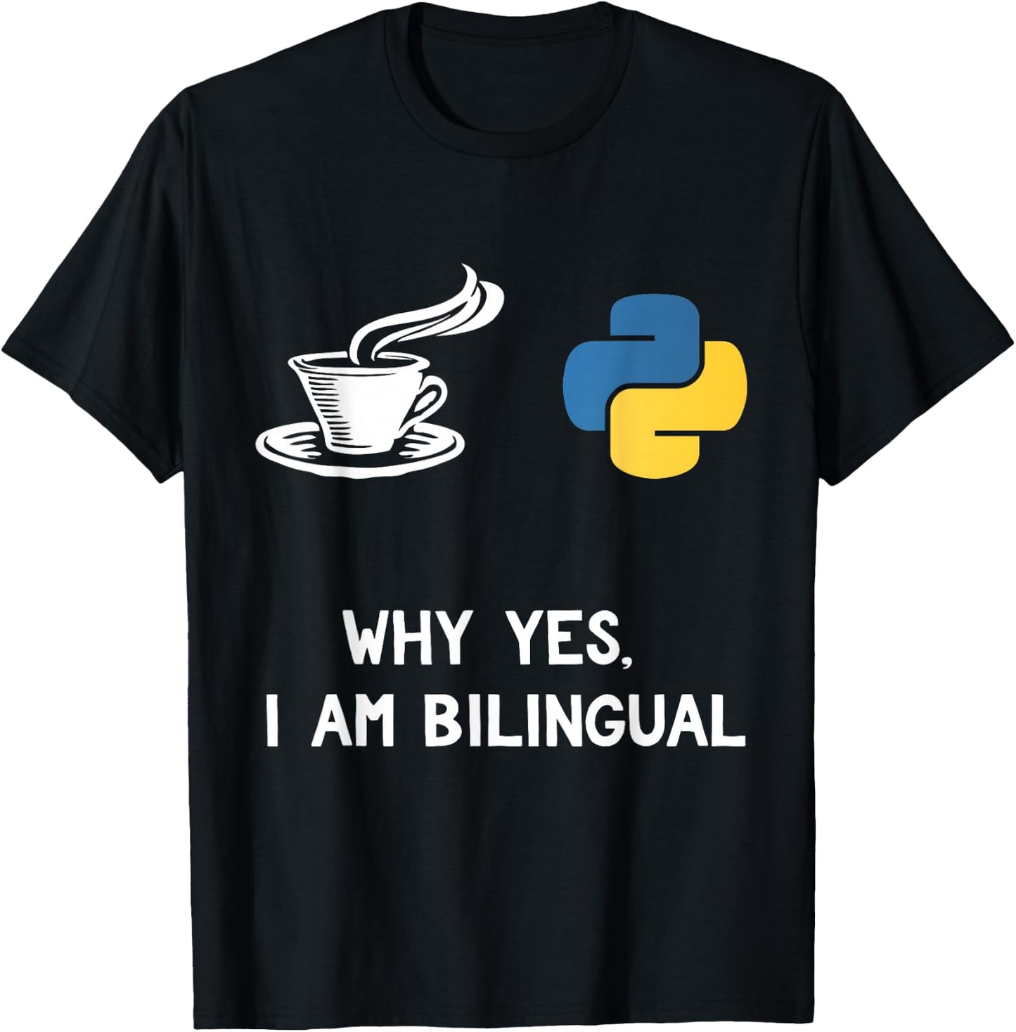 Funny Python Java Programmer Shirt Bilingual Coder Gift T-Shirt - T-Shirt | Black