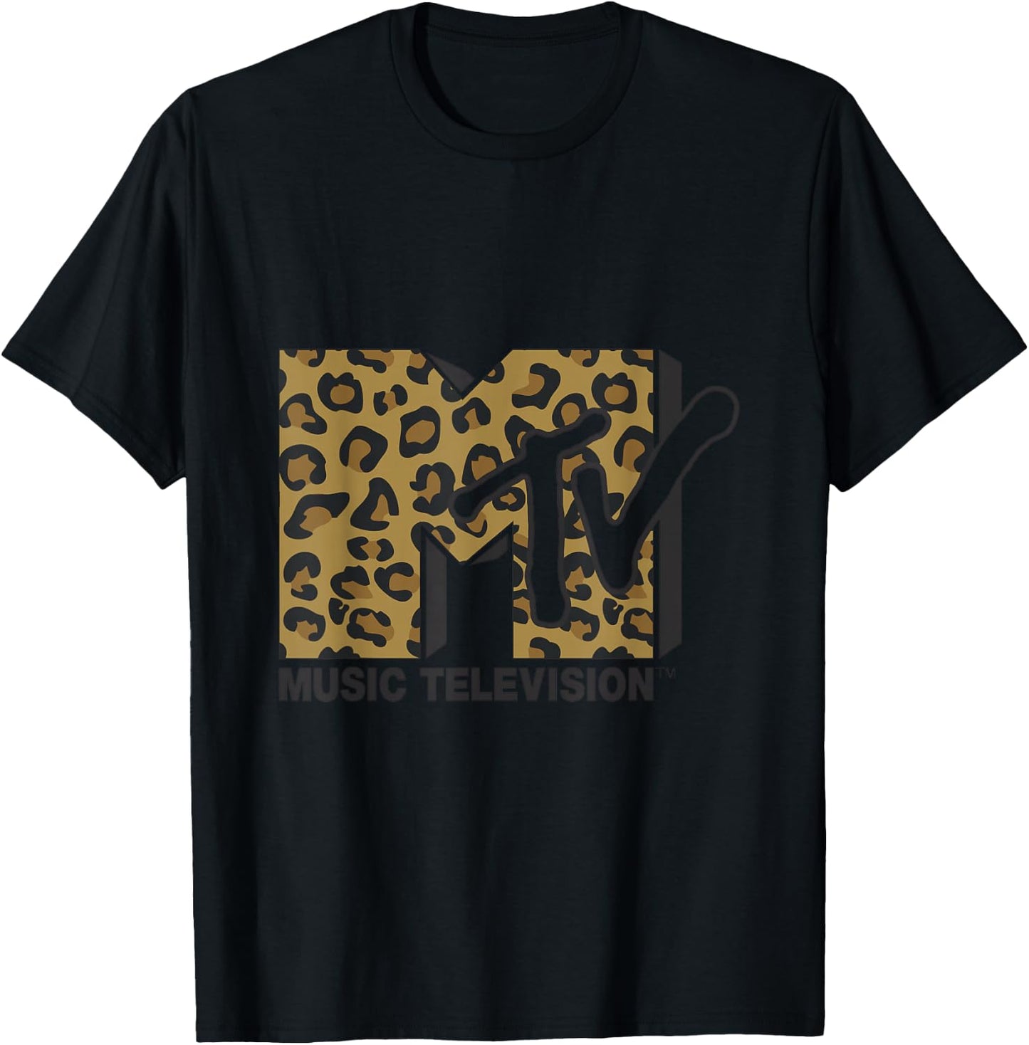 Classic MTV Leopard Print Logo T- Shirts T-Shirt - T-Shirt | Black
