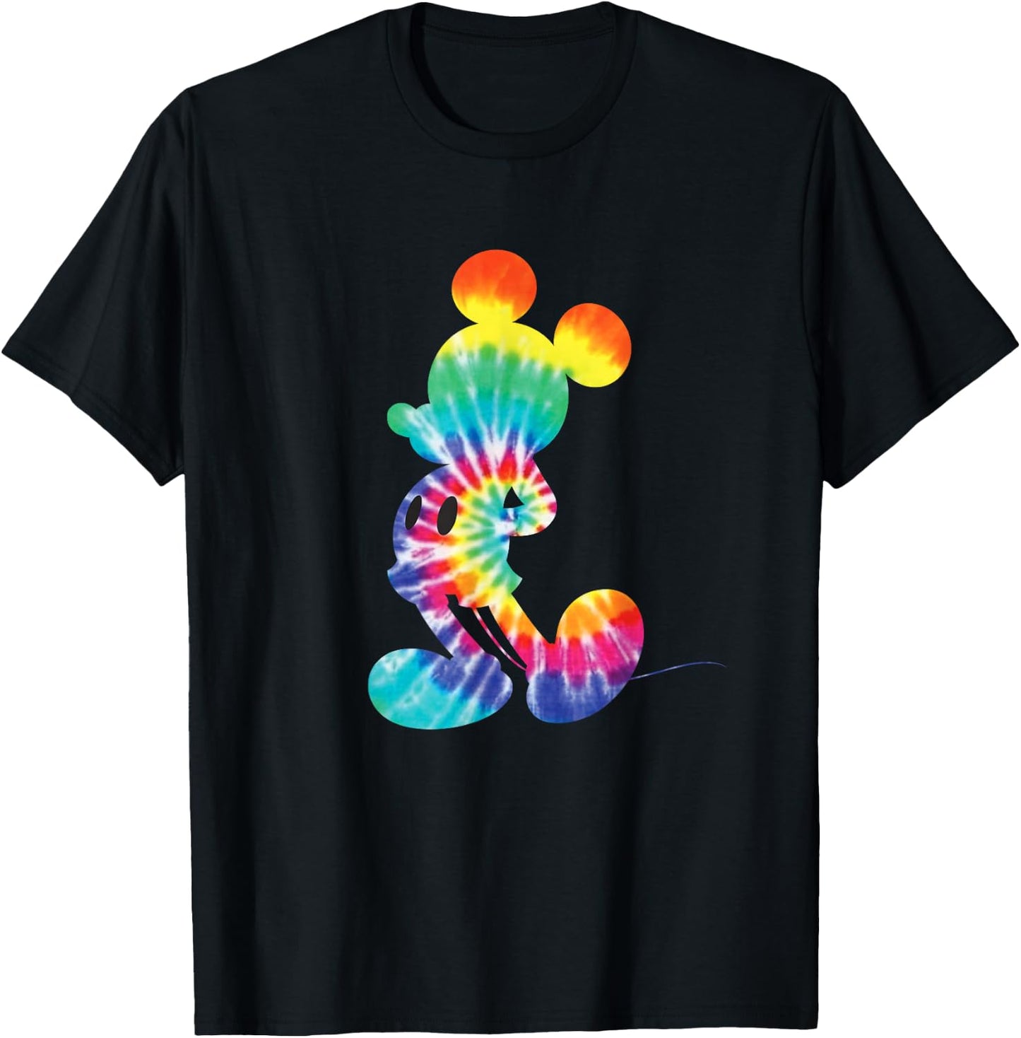 Disney Mickey Mouse Rainbow Tie Dye Small T-Shirt - T-Shirt | Black