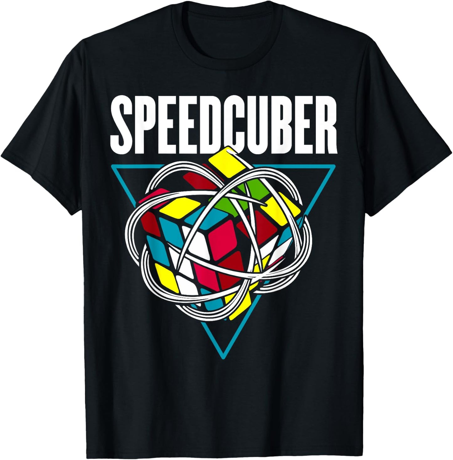 Competitive Puzzle Cube Speed Cuber Hobby 80's Vintage Toy T-Shirt - T-Shirt | Black