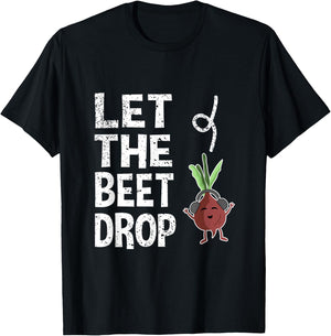 Beetroot Deejay Greengrocer Vegetarian Let The Beet Drop T-Shirt - T-Shirt | Black