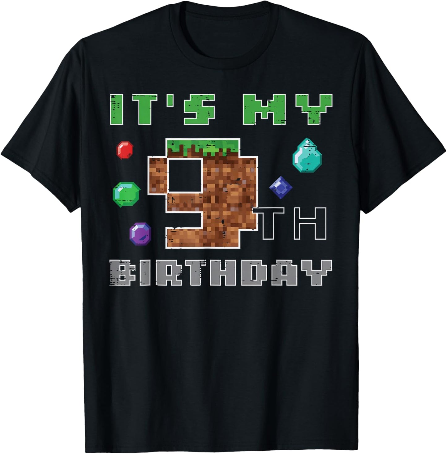 My 9th Birthday Pixel 9 Gamer Video Gaming Boys Kids Youth T-Shirt - T-Shirt | Black