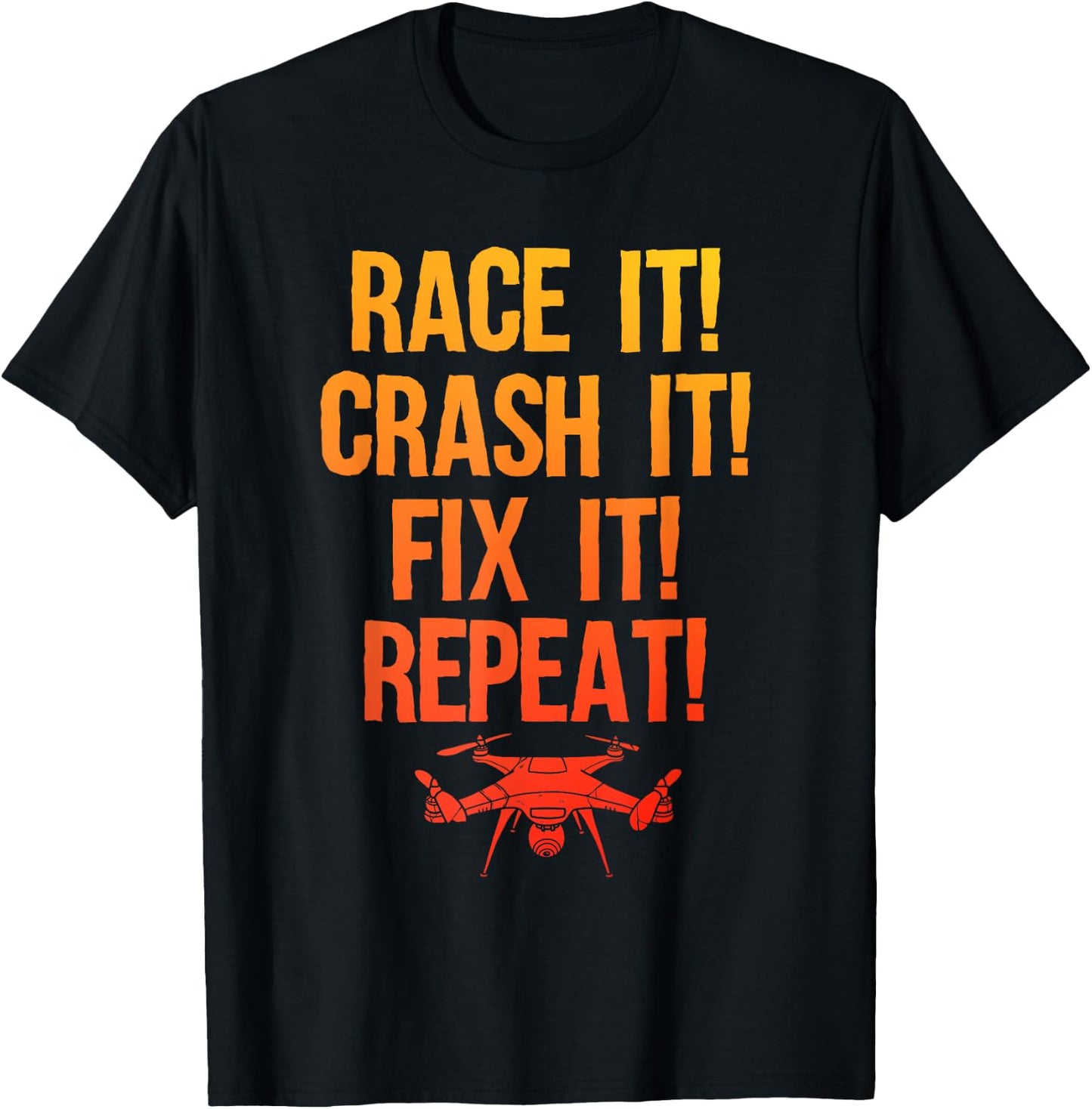 Funny Drone Art Women Boys Drone Racing Drone Pilot T-Shirt - T-Shirt | Black