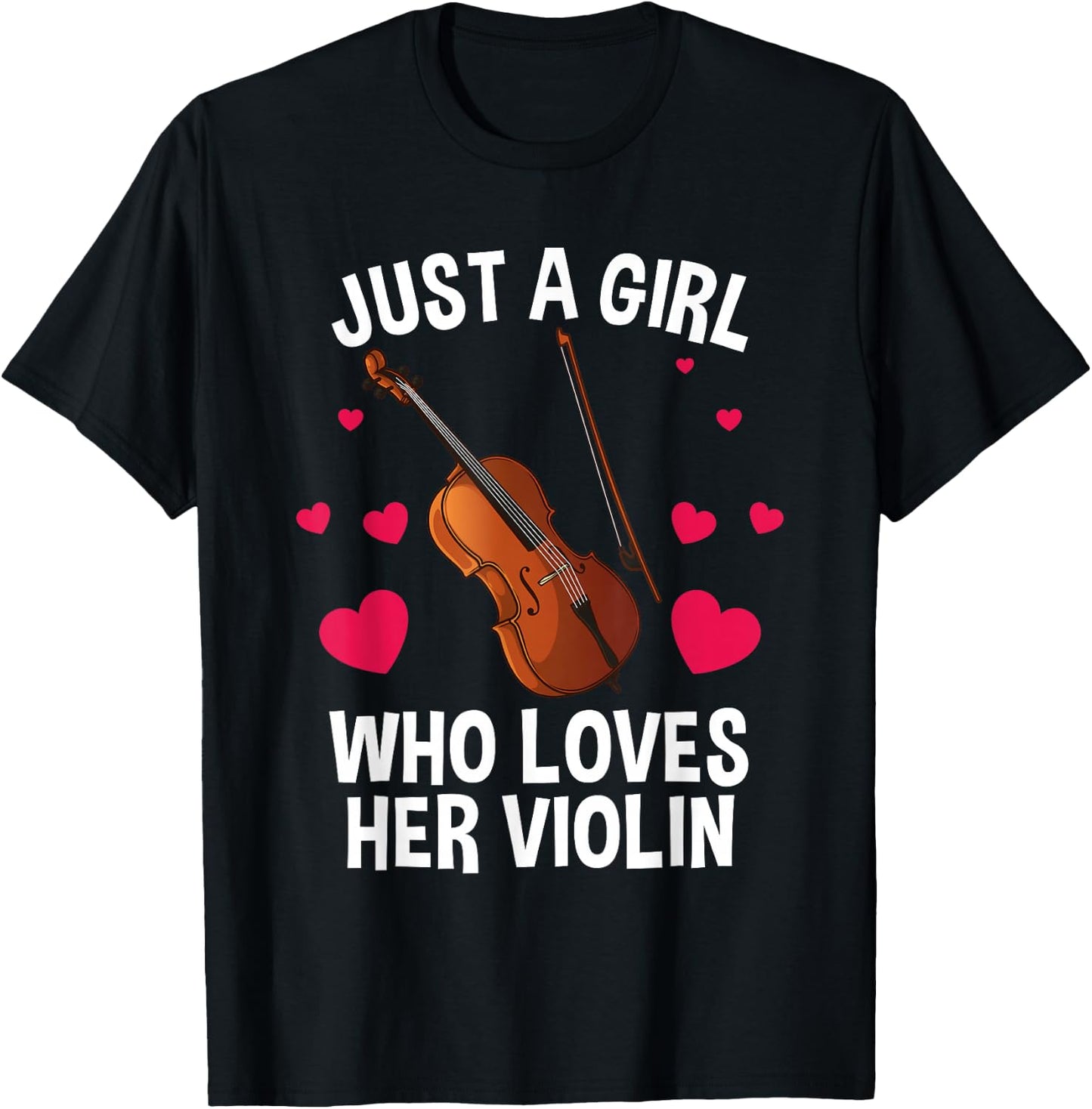 Cool Violin Girls Fiddle Music Lover Violin Player T-Shirt - T-Shirt | Black