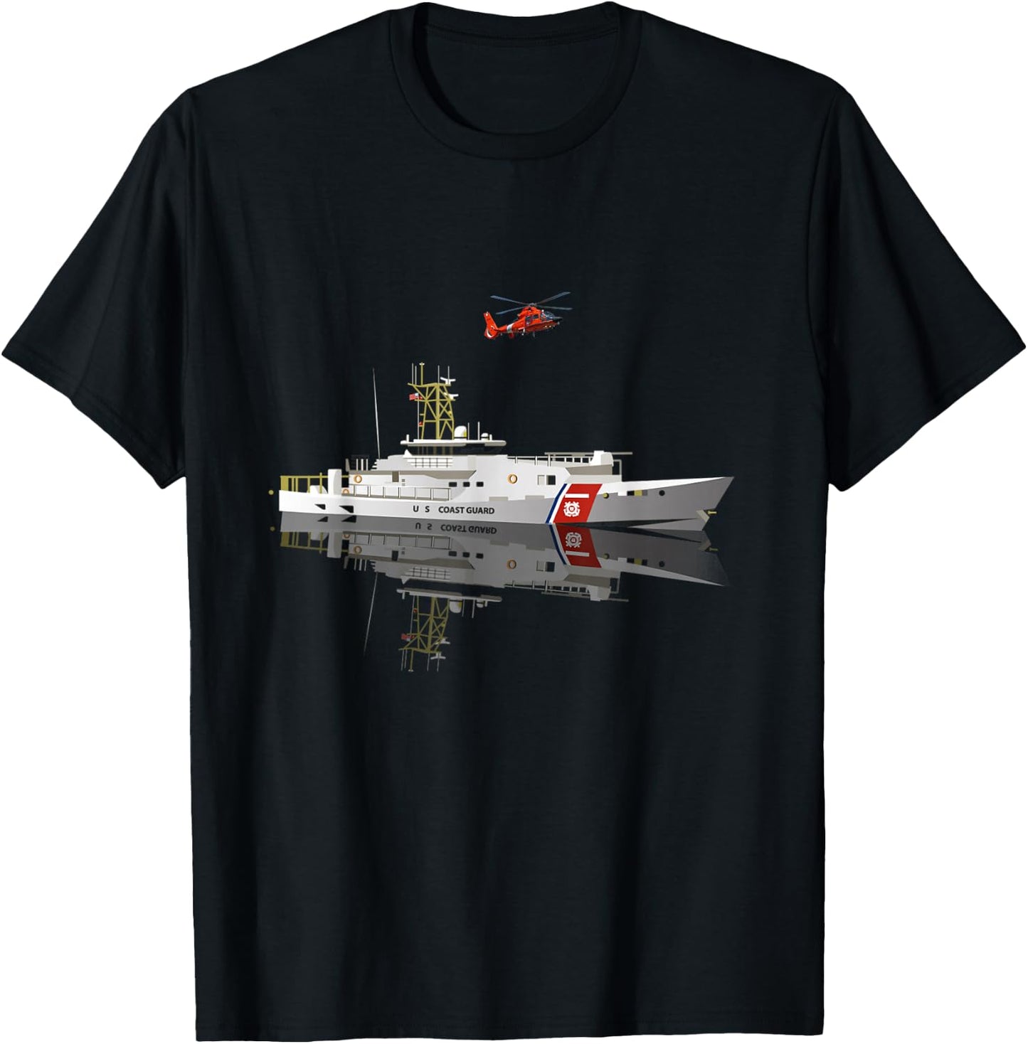 U.S Coastguard Coast Guard Veteran Flag USCG Veterans Day T-Shirt - T-Shirt | Black