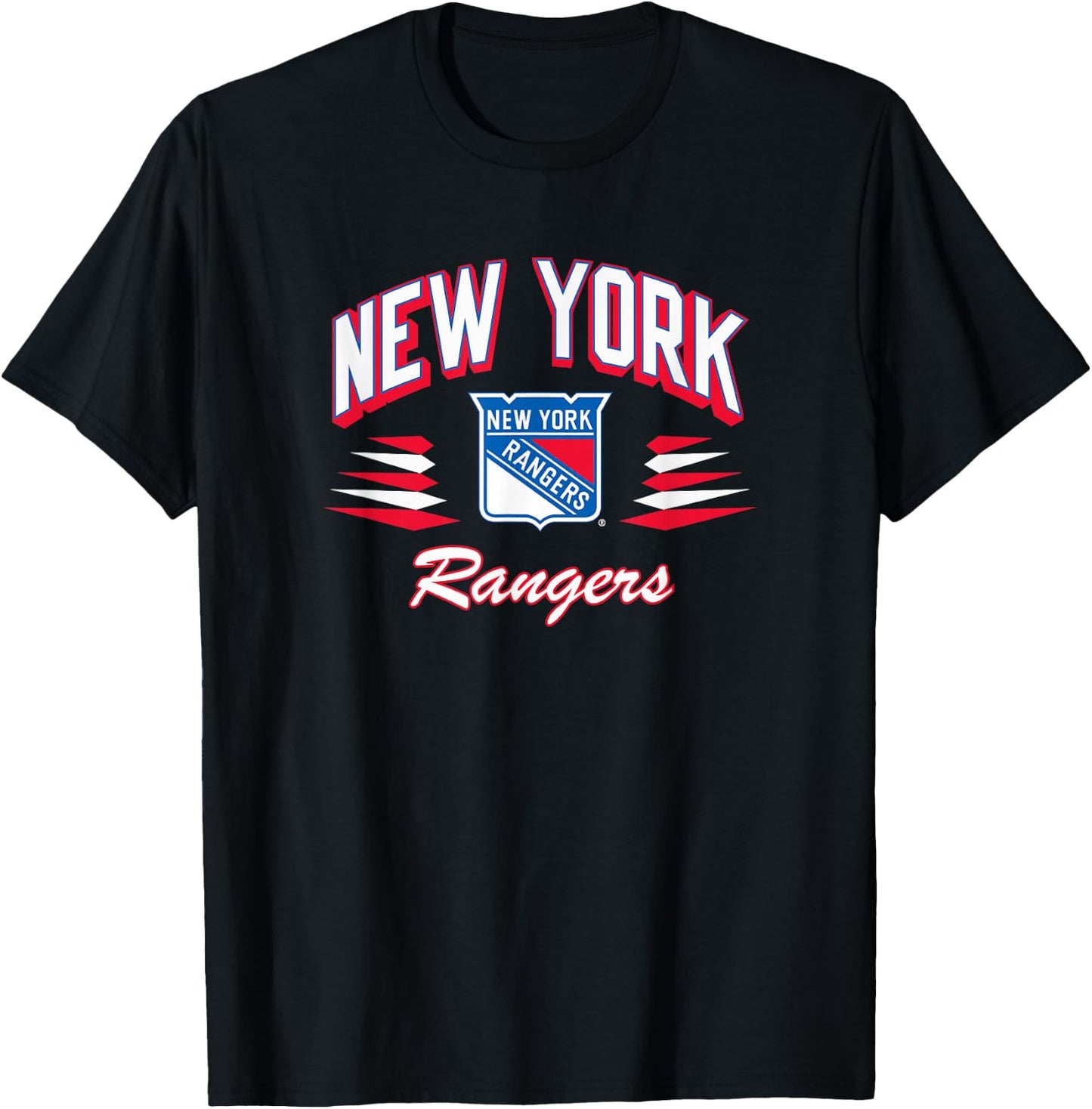 New York Rangers Retro Diamond Officially Licensed T-Shirt - T-Shirt | Black