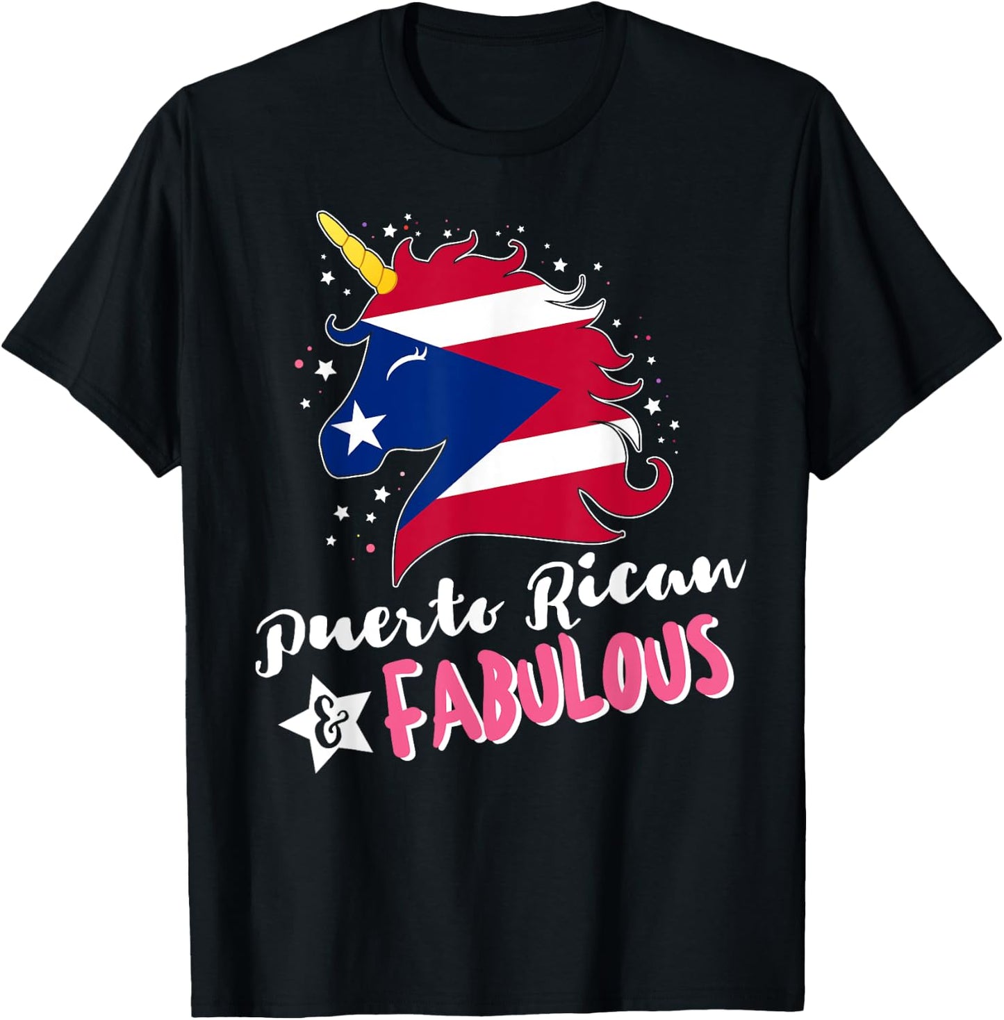 Puerto Rican Unicorn Puerto Rico Flag T-Shirt - T-Shirt | Black