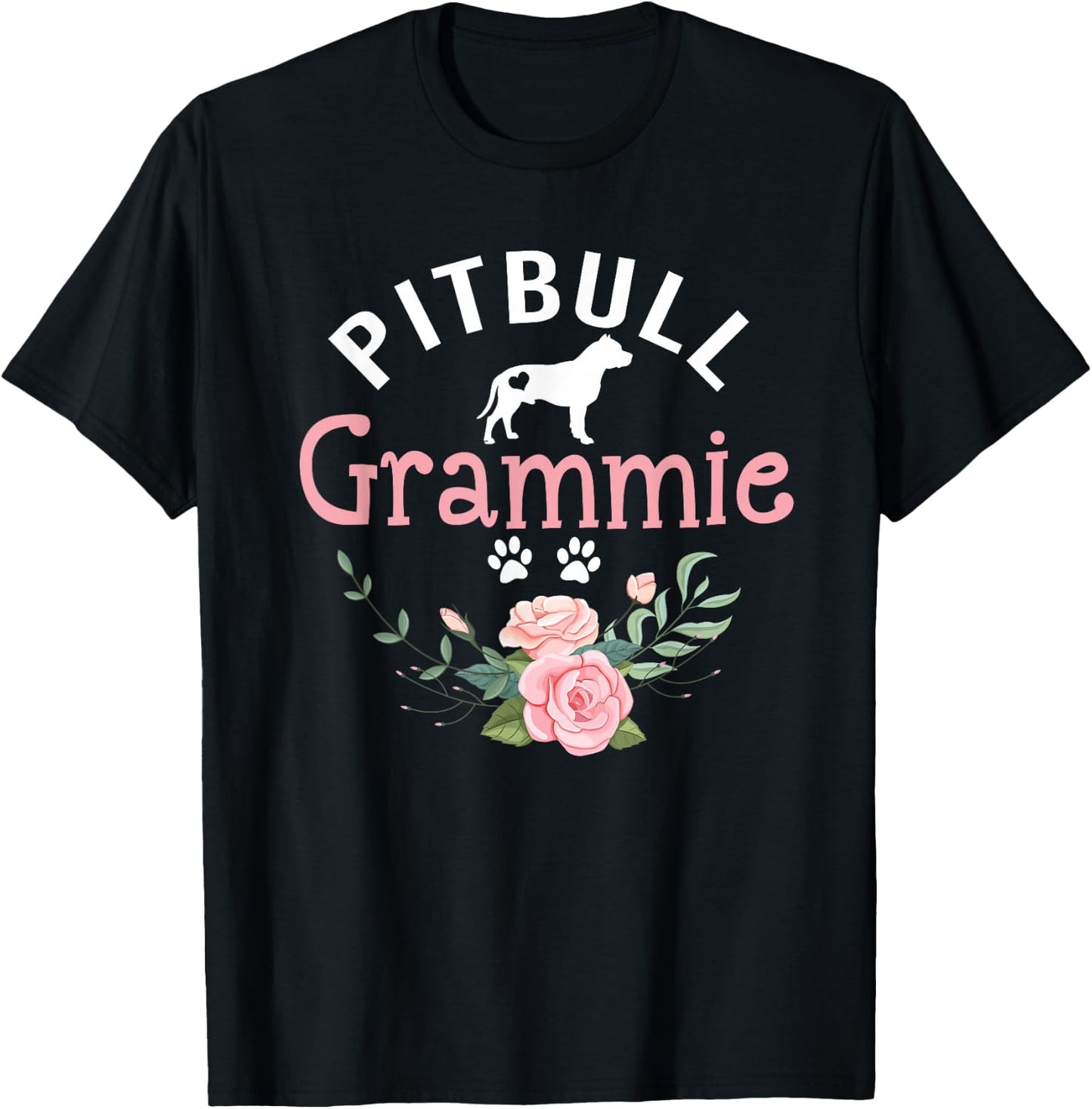 Pitbull Grammie Dog Gifts Grandma Pit Bull Dog Lovers Owners T-Shirt - T-Shirt | Black