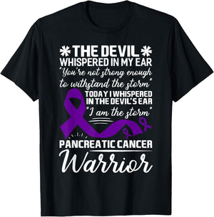 The Devil Whispered in My Ear Pancreatic Cancer T-Shirt - T-Shirt | Black