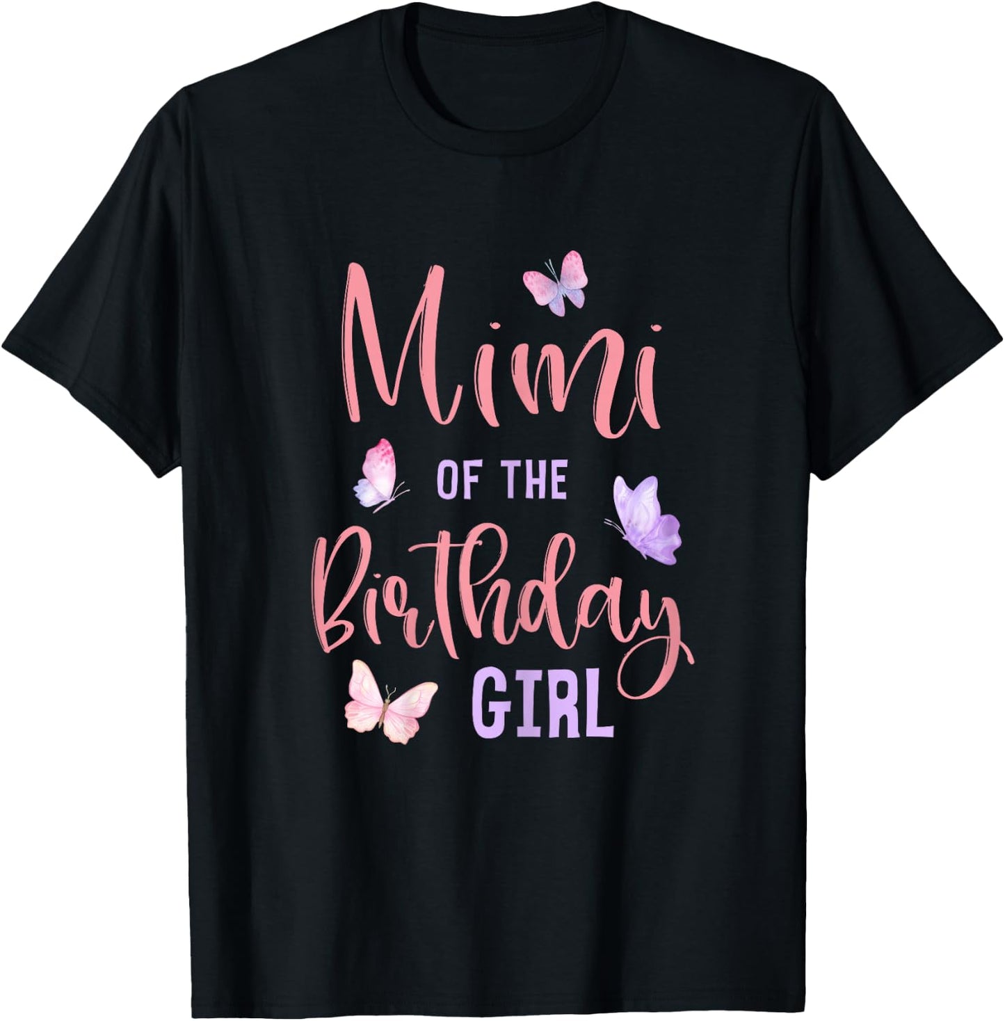 Mimi of The Birthday Girl Butterfly Party Matching Family T-Shirt - T-Shirt | Black