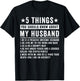 5 Things You Should Know About My Husband Husb Grumpy Man T-Shirt - T-Shirt | Black