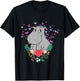 Animal Lover Butterfly Valentines Day Gift Flowers Hippo T-Shirt - T-Shirt | Black