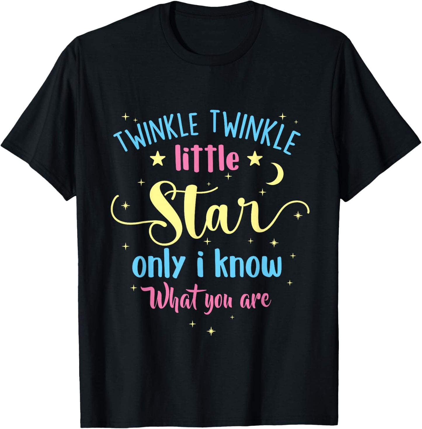 Twinkle Twinkle Little Star Gender Reveal Party Baby Shower T-Shirt - T-Shirt | Black