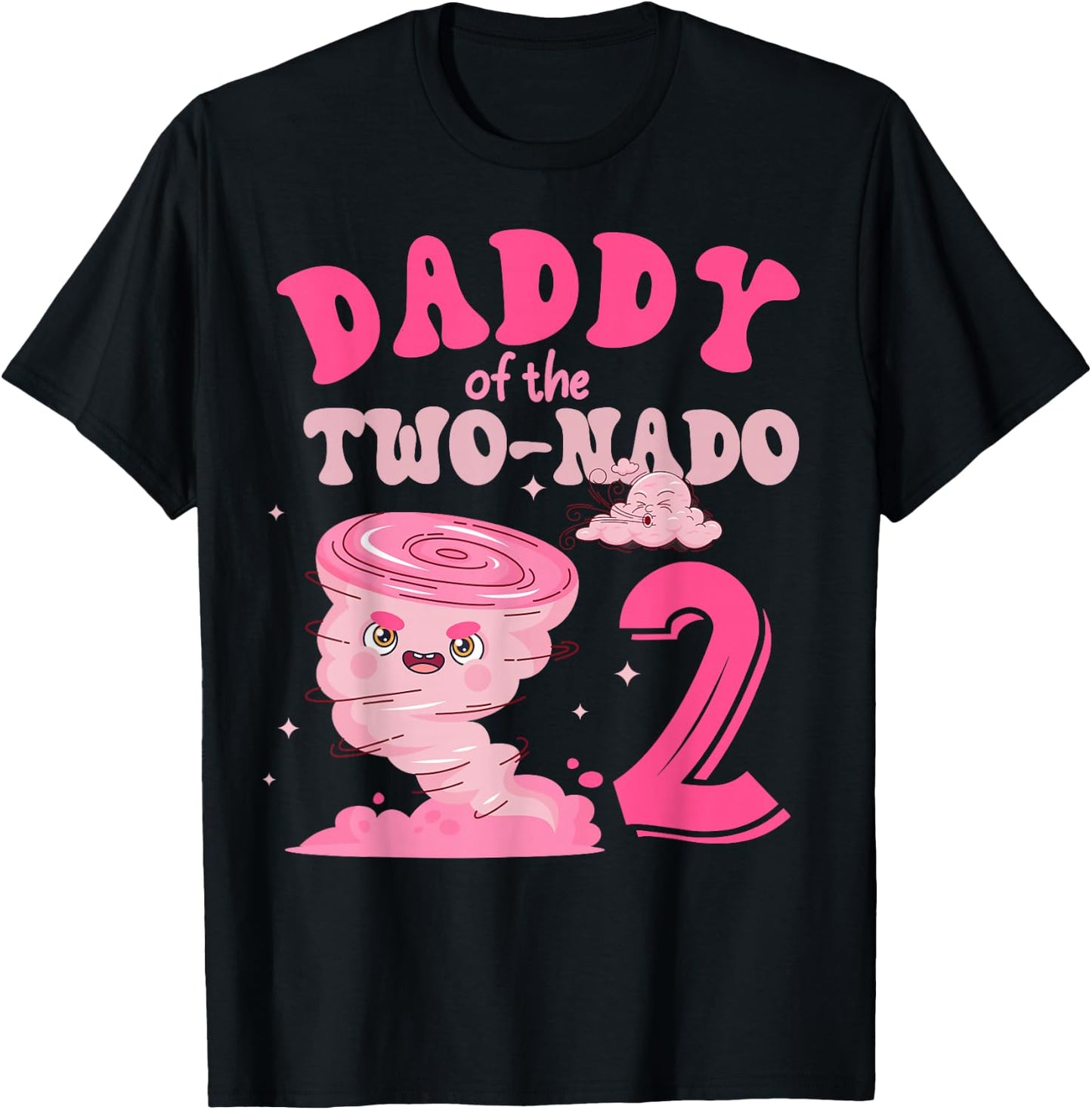 Daddy of the Two-nado Tornado Theme 2nd Birthday Party Kids T-Shirt - T-Shirt | Black